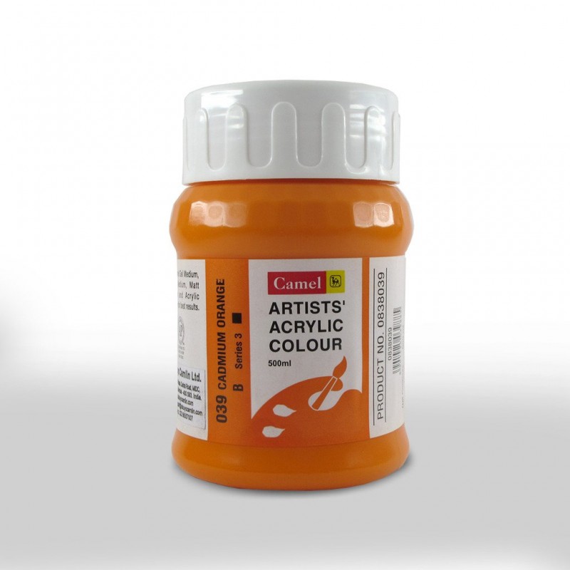 Camlin Kokuyo Artist Acrylic Colour 500 ml Series 3 Cadmium Yellow Medium  Hue